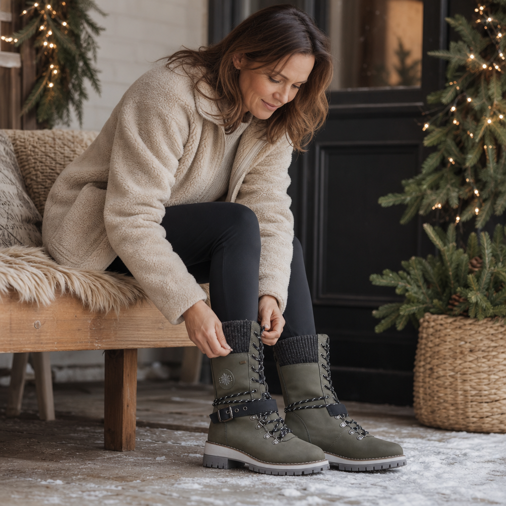 Snowlina | Kniehohe Winterstiefel – Verstellbare, Wärmeisolierte Ausführung