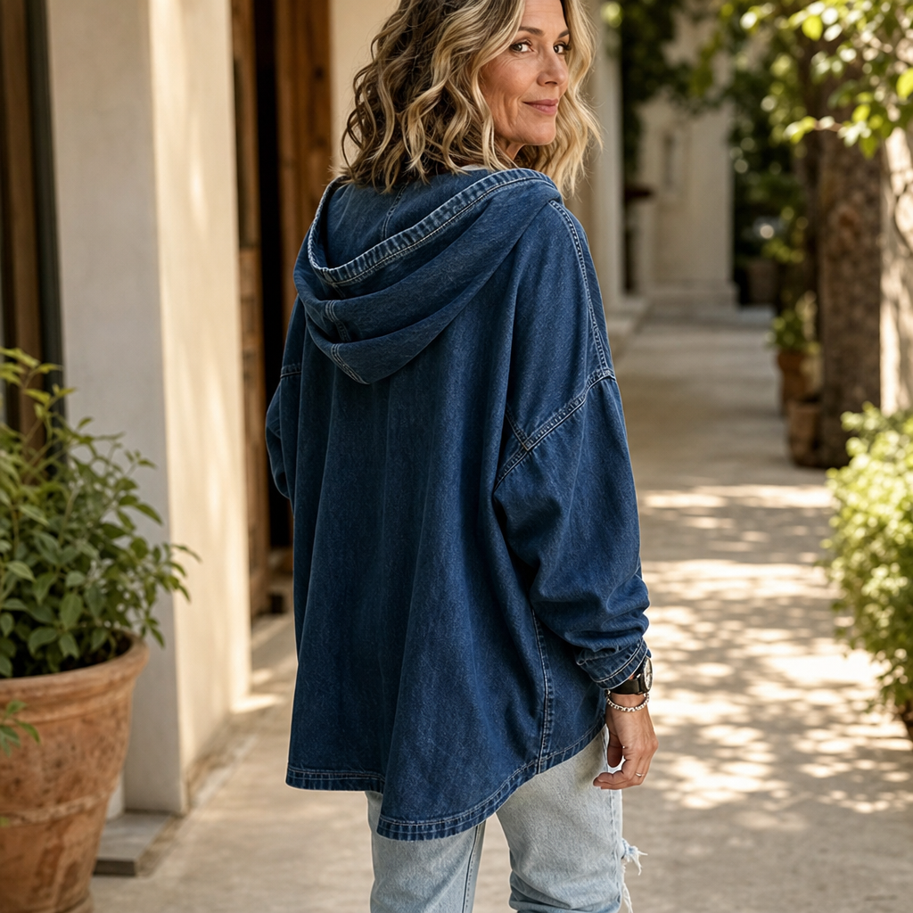 Denim Ease | Oversized Denim-Look Hoodie für einen lässigen Style