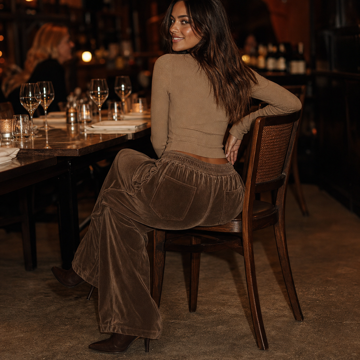 Draperie | Weite Corduroy-Hosen mit Kordelzug für Damen