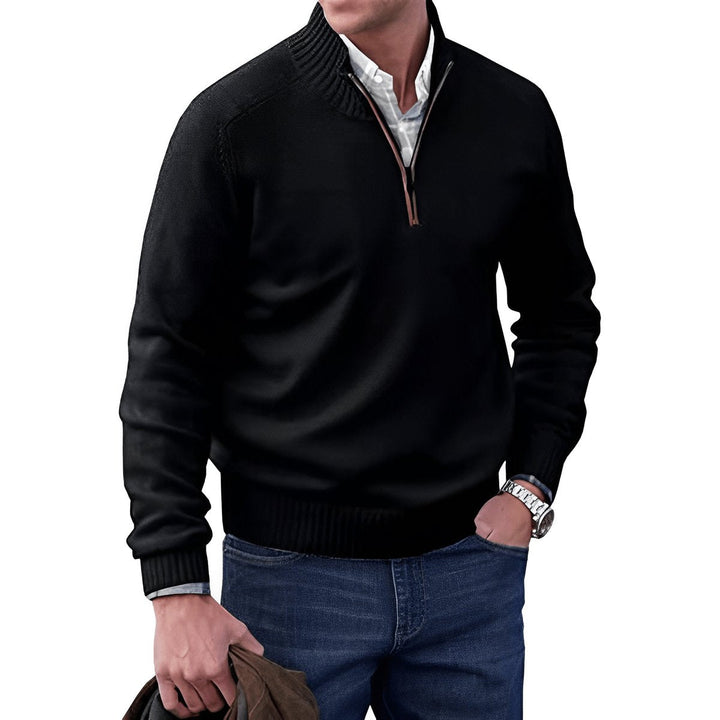 Owen | Eleganter Herren Strickpullover Mit Quarter-Zip