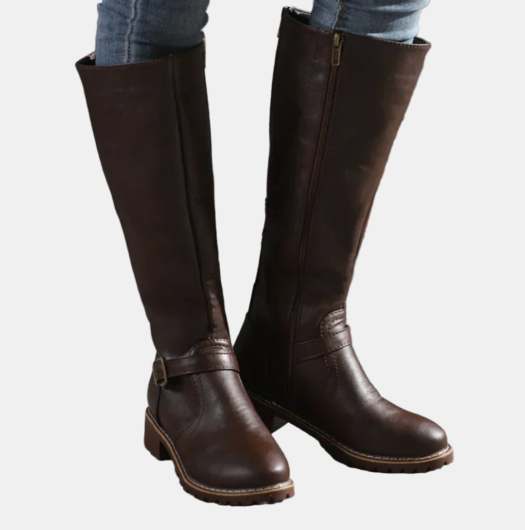 Giselle | Elegante kniehohe Reitstiefel mit Schnallendetails