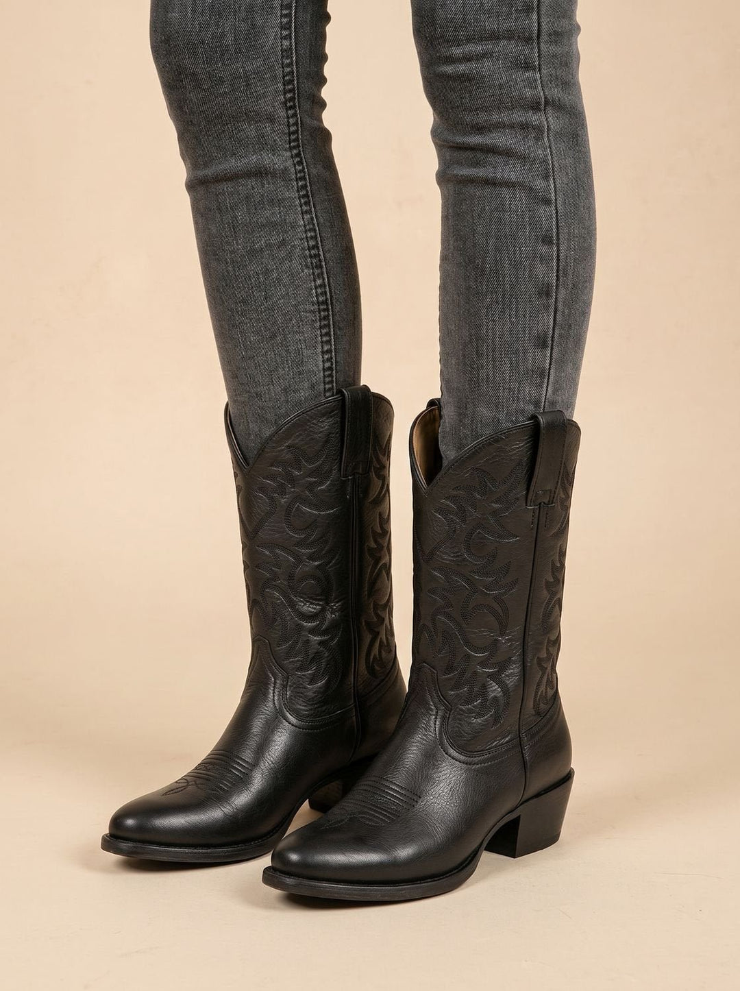 Elfriede | Cowboy Boots – Bestickte Mid-Calf Stiefel für Damen