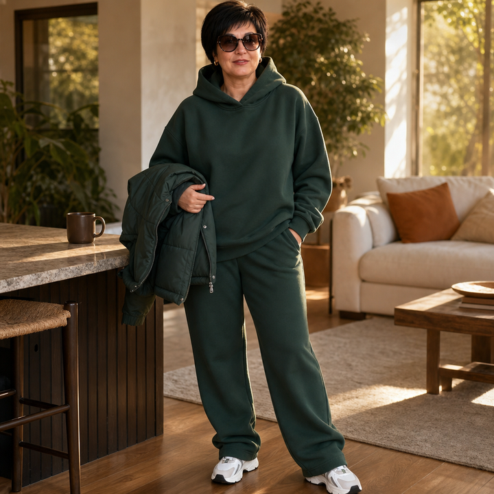 Layerwell | Quilt-Weste Hoodie und Jogginghose Set