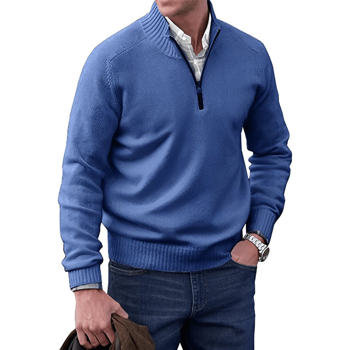 Owen | Eleganter Herren Strickpullover Mit Quarter-Zip