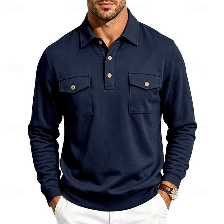Harold | Langarm Polo-Shirt mit Taschen