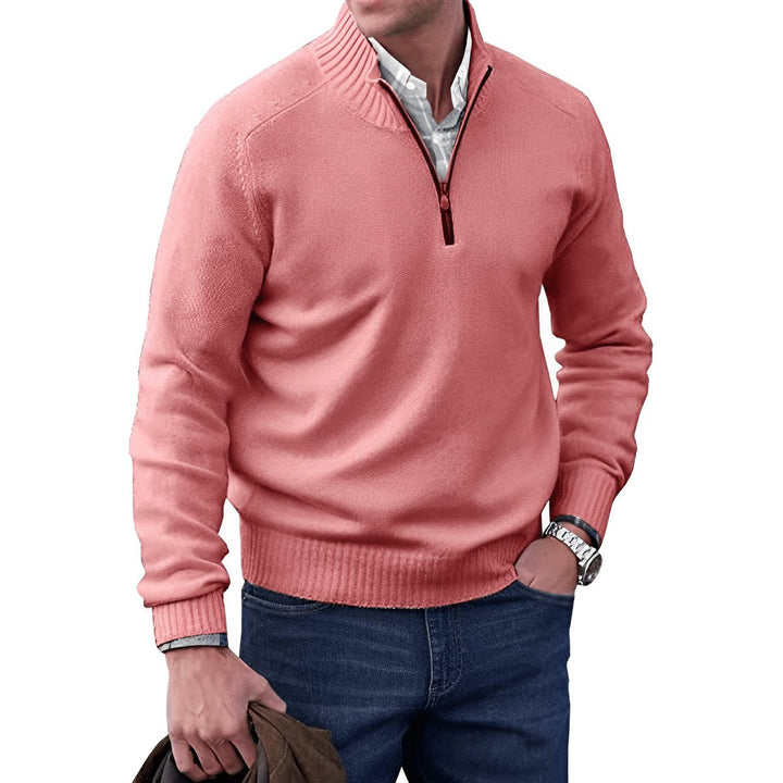 Owen | Eleganter Herren Strickpullover Mit Quarter-Zip