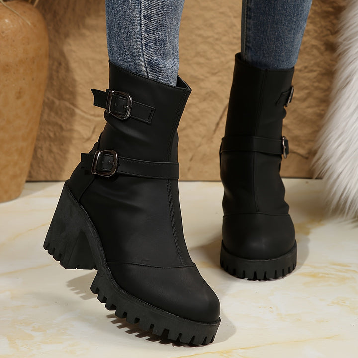 Stefanie | Modische Und Elegante Schnallen Stiefeletten