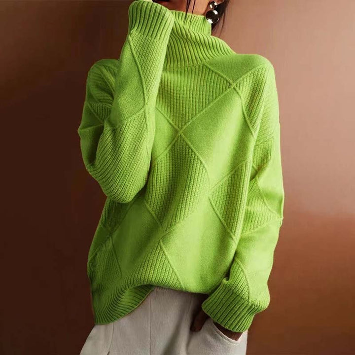 Greta | Rollkragenpullover – Lässiger Stil mit Rautenmuster für Damen