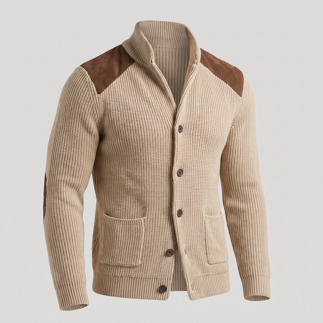 Davenport | Strickblazer mit Wildleder Akzenten