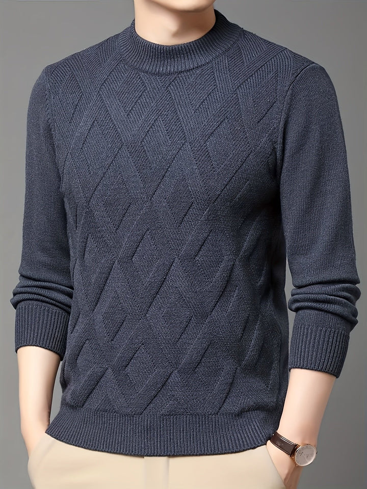 Ellis | Textured Mock-Neck Sweater – Klassisches Design für Herren
