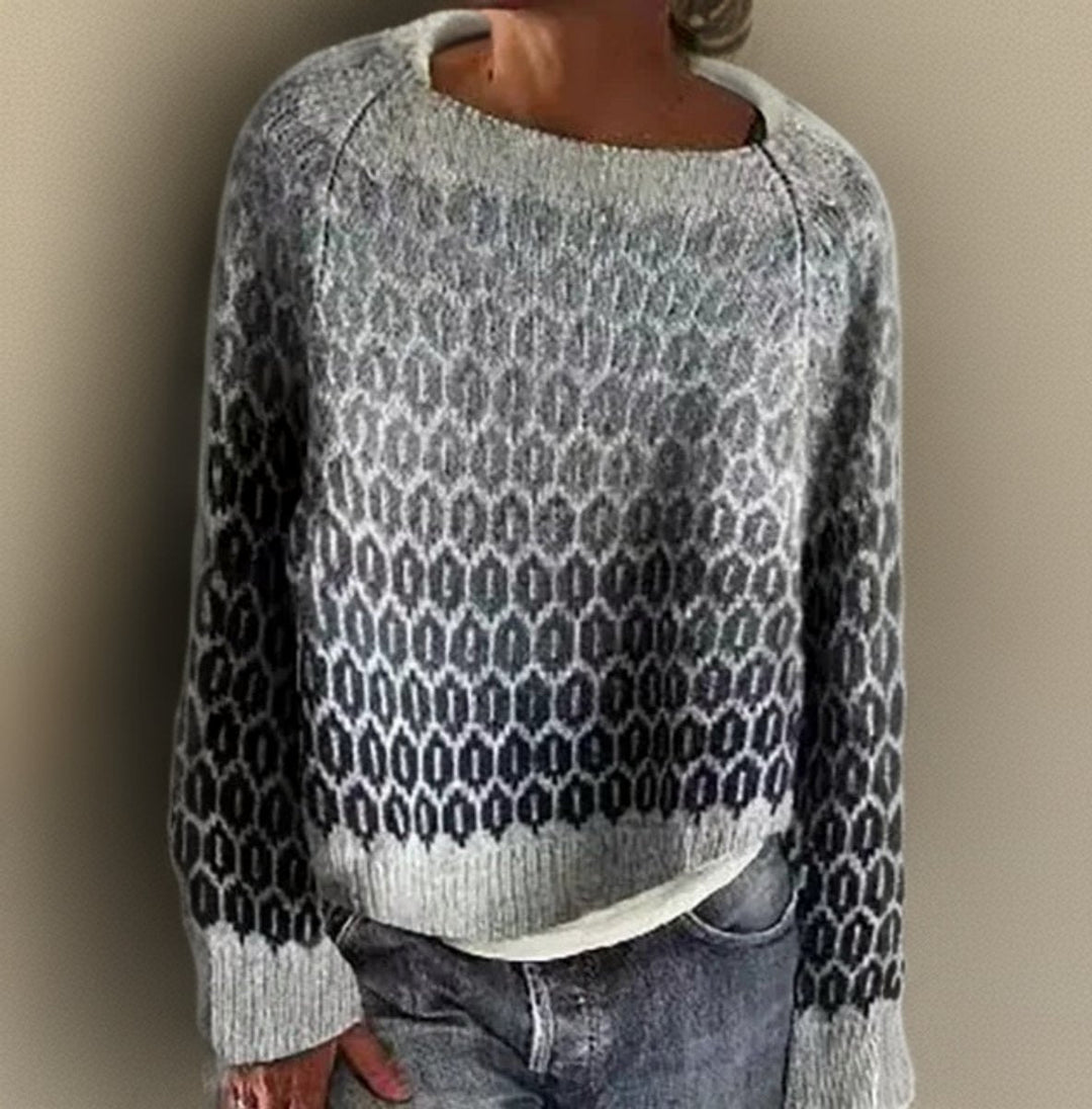 Maja | Stilvoller Damen Strickpullover Mit Nordischem Islandmuster