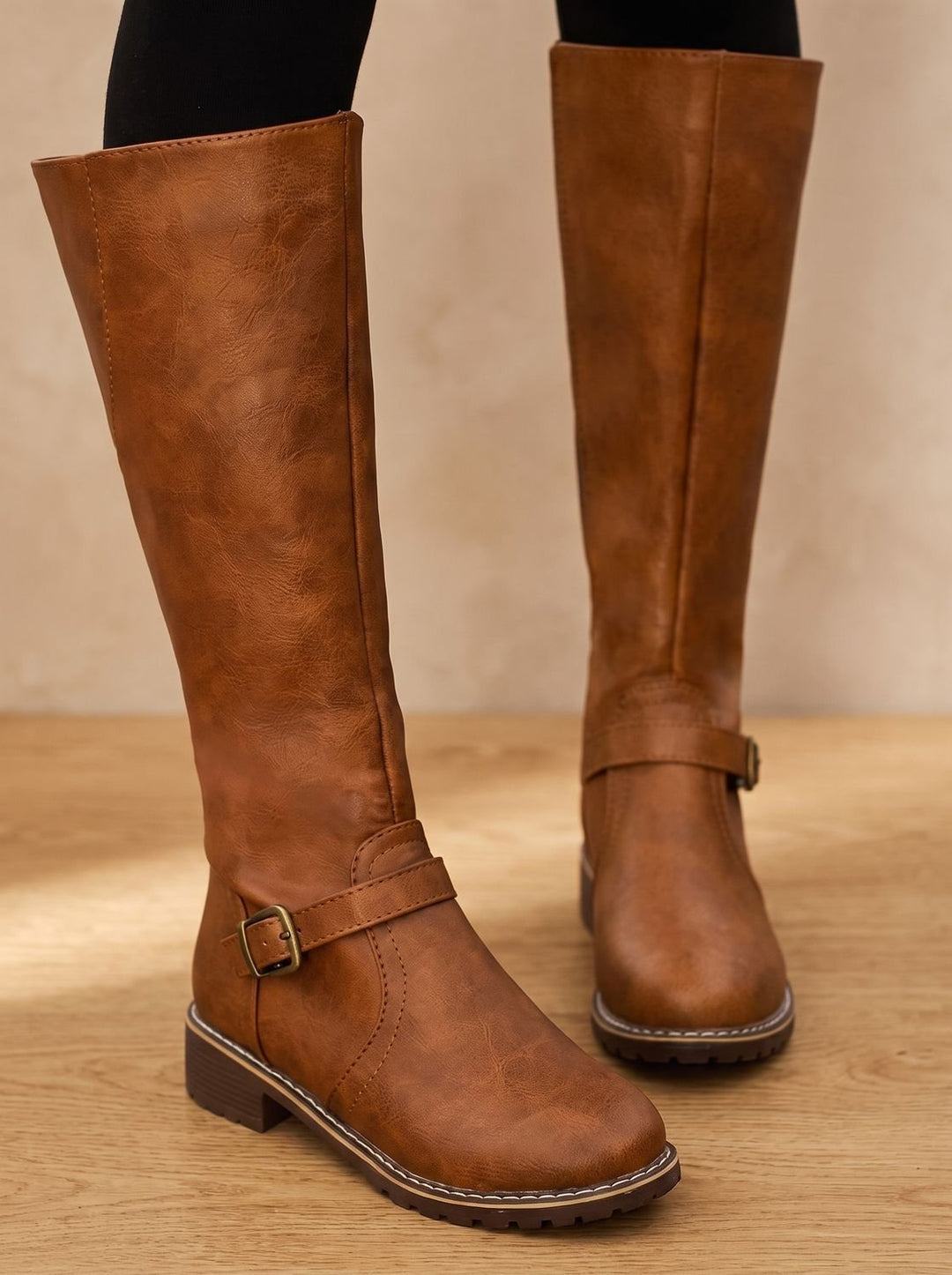 Amelia | Kniehohe Stiefel – Elegantes Design mit Schnalle für Damen