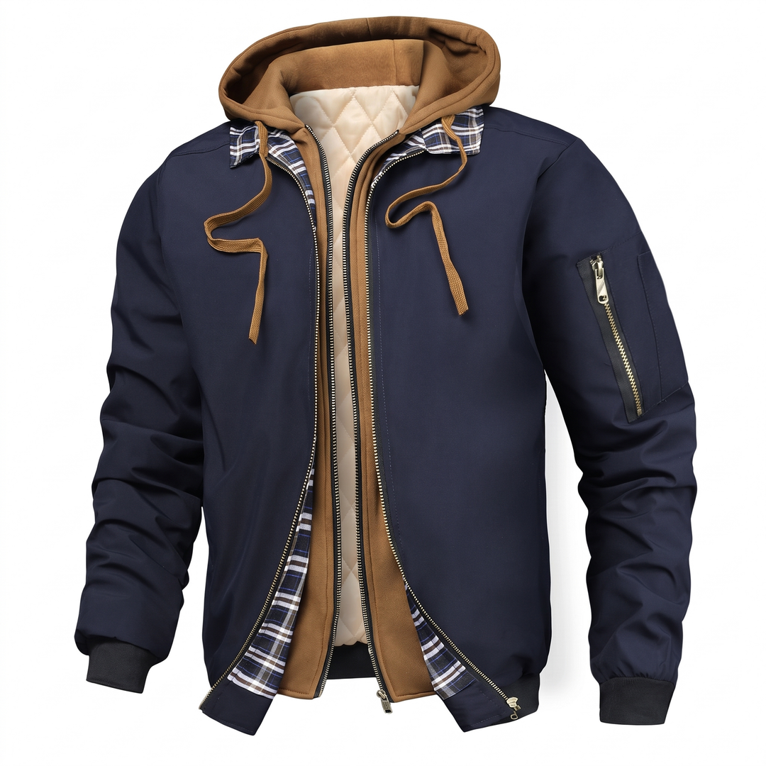 Lynn | Layered Hood Quilted Jacket für Männer