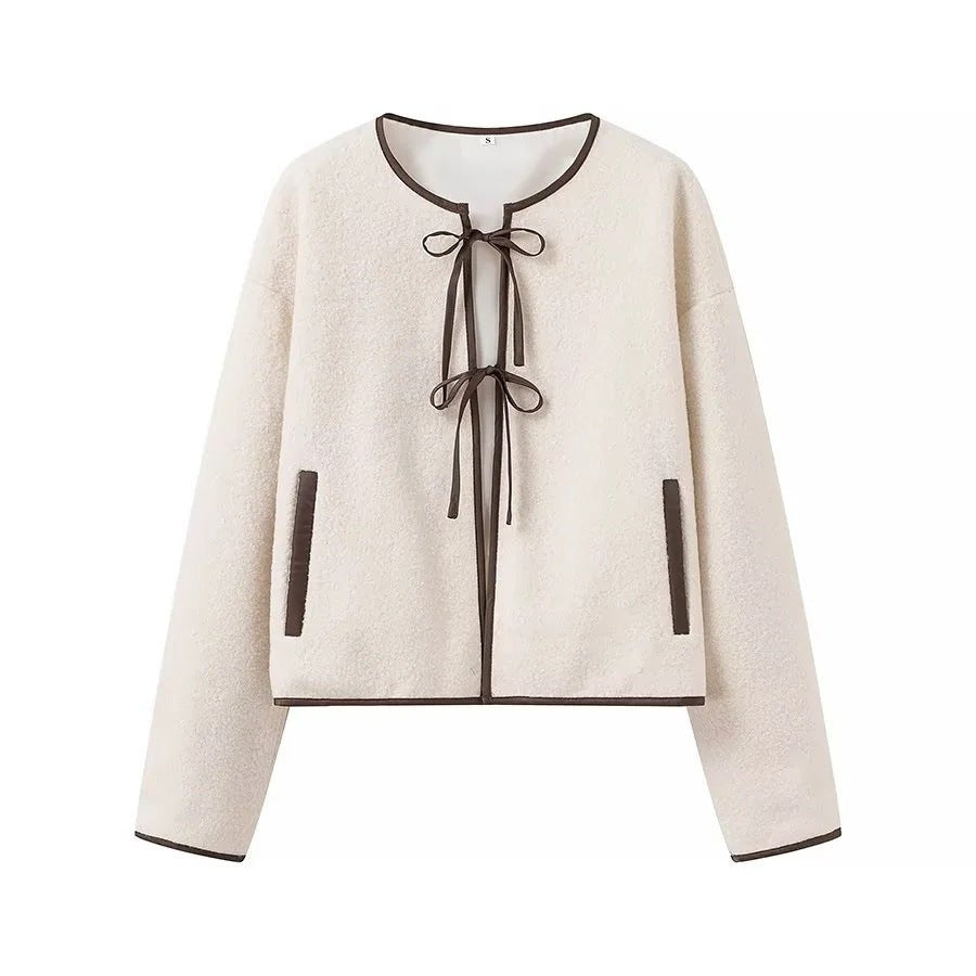 Drune | Kurzjacke im Teddy-Look – Elegante Boxy-Silhouette für Damen