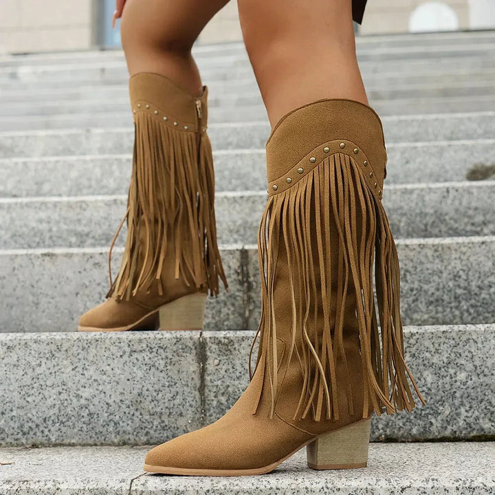 Julia | Elegante Cowboy-Stiefel mit Fransen im Western-Stil