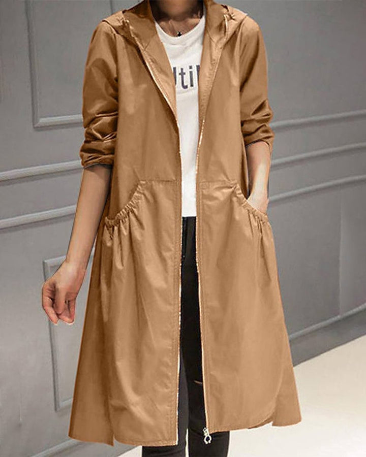 Amelie | Wasserabweisender Kapuzen-Trenchcoat mit Femininer Silhouette
