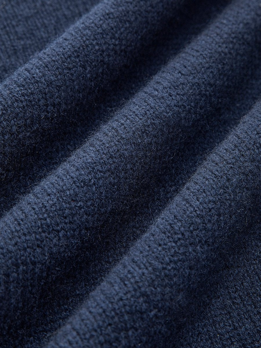 Victoria | Eleganter Damen Strickpullover Mit Denim-Kragen