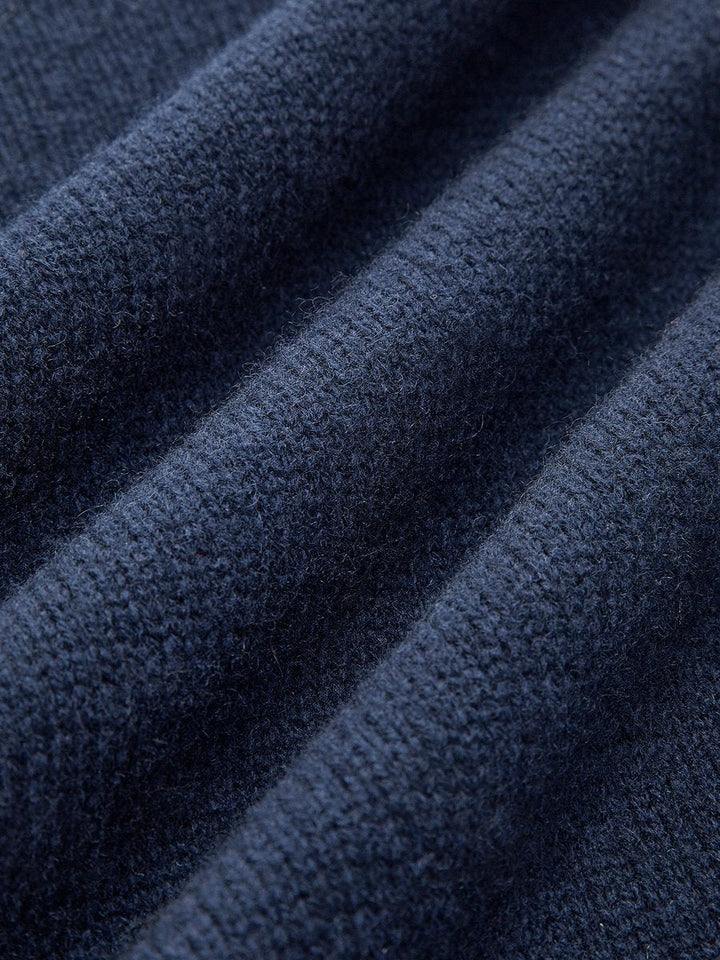 Victoria | Eleganter Damen Strickpullover Mit Denim-Kragen