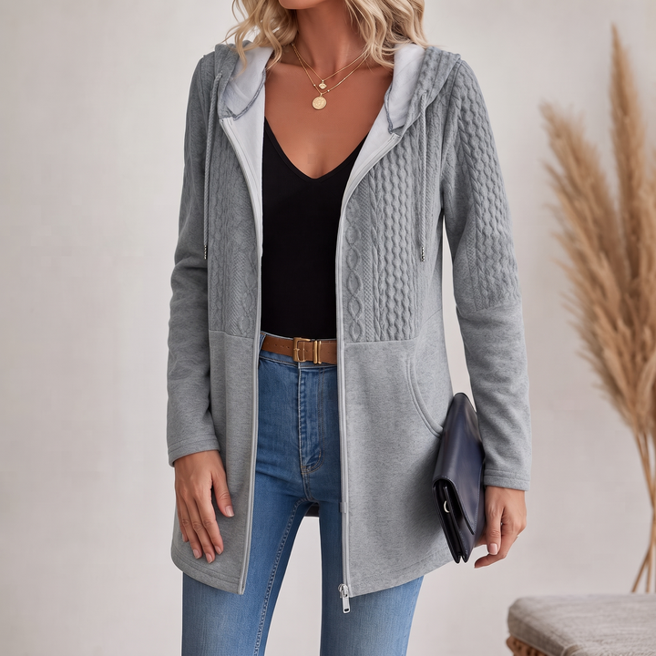 Wearbella | Cable-Knit Longline Zip-Up Hoodie – Bequemer Style für jeden Tag