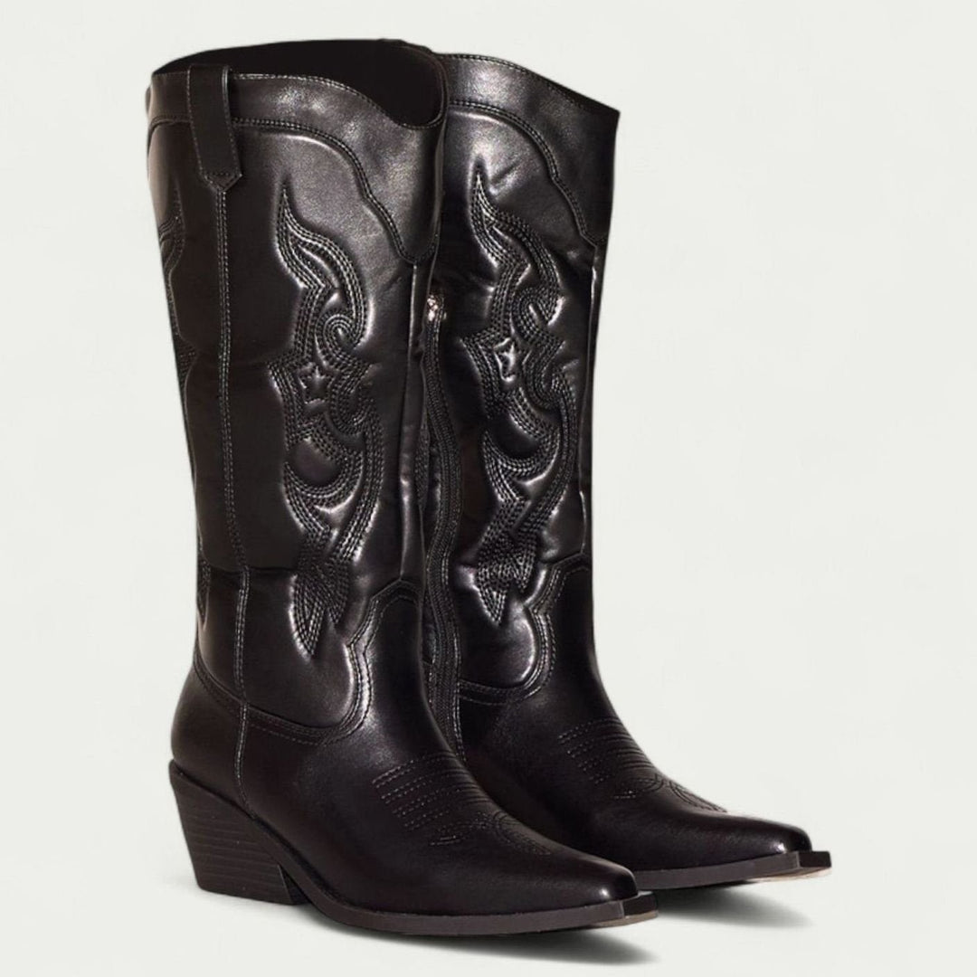 Nora | Kniehohe Westernstiefel mit Spitzer Zehenpartie