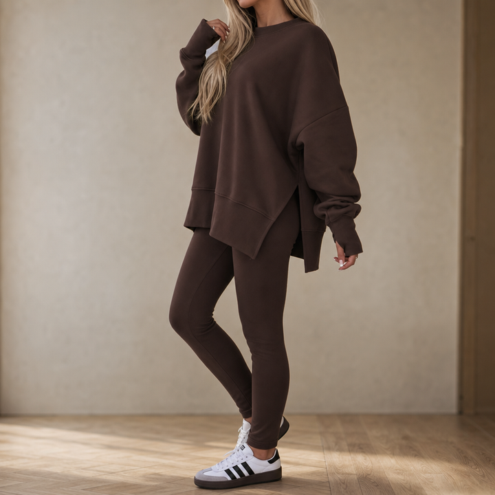 Graceful | Side-Slit Sweatshirt und Leggings Set für Frauen