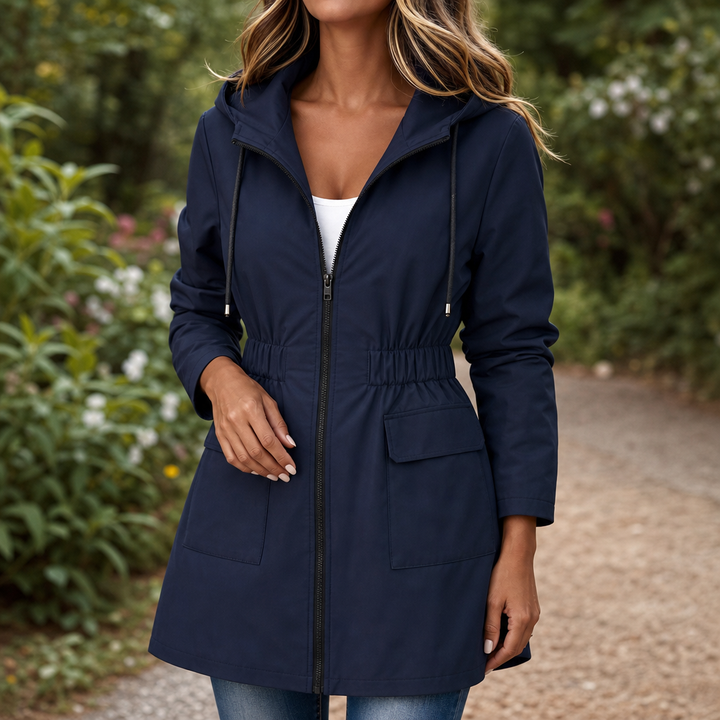 Rainfelle | Slim-Fit Kapuzen Regenjacke mit Kordelzug