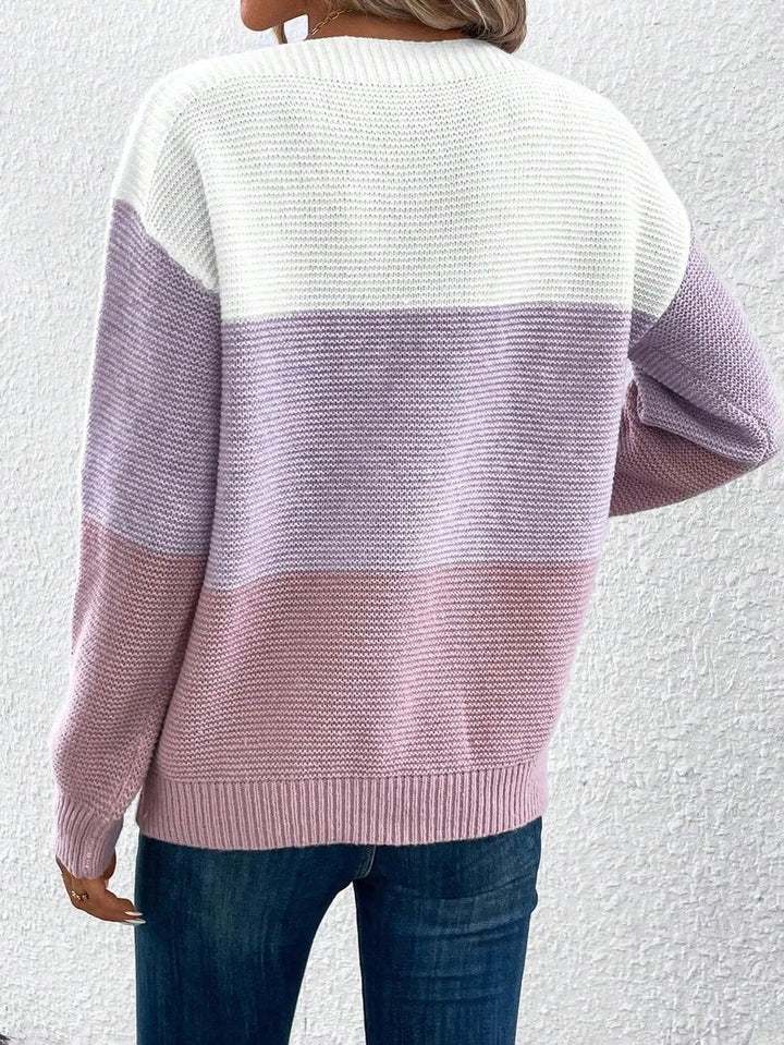 Emma | Moderner Farbblock-Strickpullover für Damen