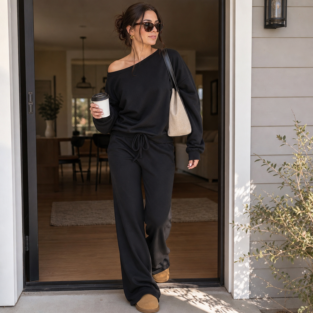 Line & Leisure | Wide-Leg Lounge Set – Bequem und Stilvoll
