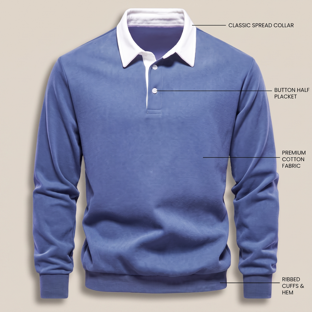 Ellison | Polo Sweater mit langen Ärmeln für Herren