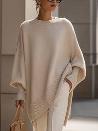 Hannah | Eleganter Oversized Damen Strickpullover Mit Fledermausärmeln
