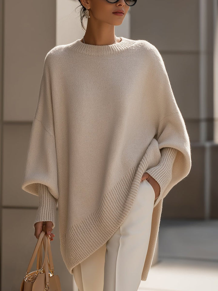 Hannah | Eleganter Oversized Damen Strickpullover Mit Fledermausärmeln