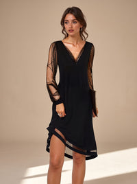 Laura | Elegantes Mini Partykleid Mit Funkelnden Pailletten-Ärmeln