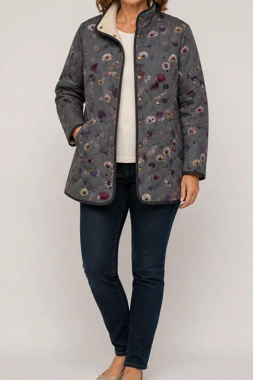 Wearbella | Floral Print Quilted Puffer Jacket für Frauen