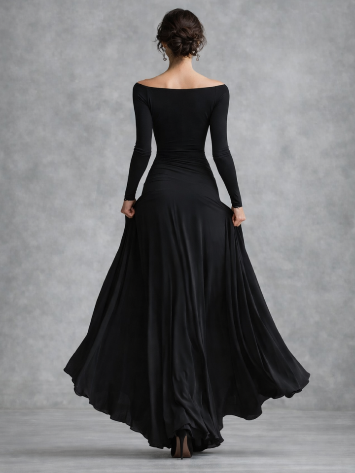Maris | Maxi Kleid – Elegante Lange Ärmel für Frauen