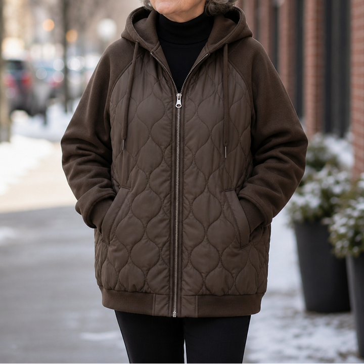 Wearbella | Spliced Quilted Hooded Puffer Jacket – Bequeme warme Jacke für kalte Tage