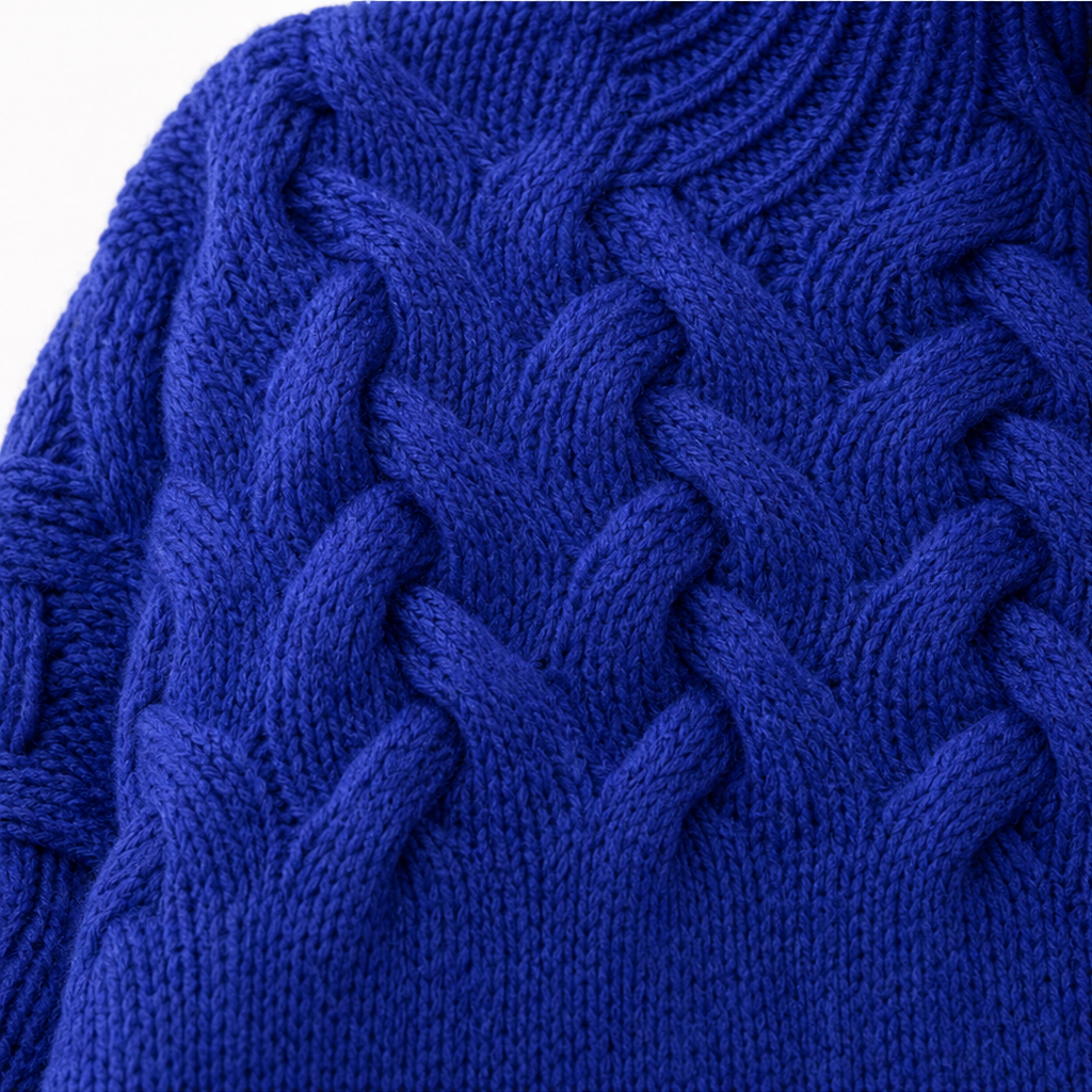 Cozette | Braided Cable-Knit Turtleneck Sweater – Warm & Stylish