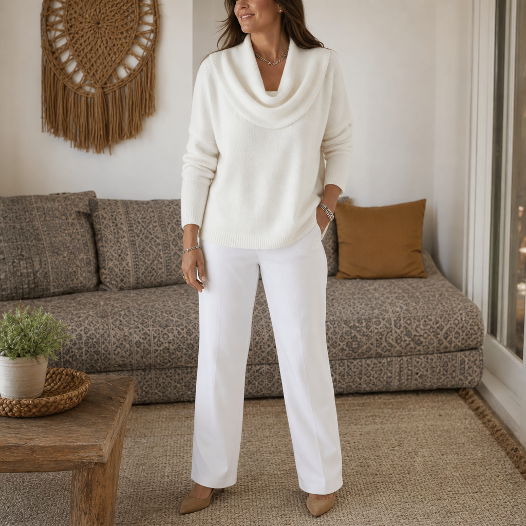 Draveline | Cowl Neck Drape Knit Sweater für Frauen