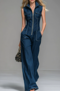 Leni | Bequemer & Stilvoller Damen Jeans-Jumpsuit