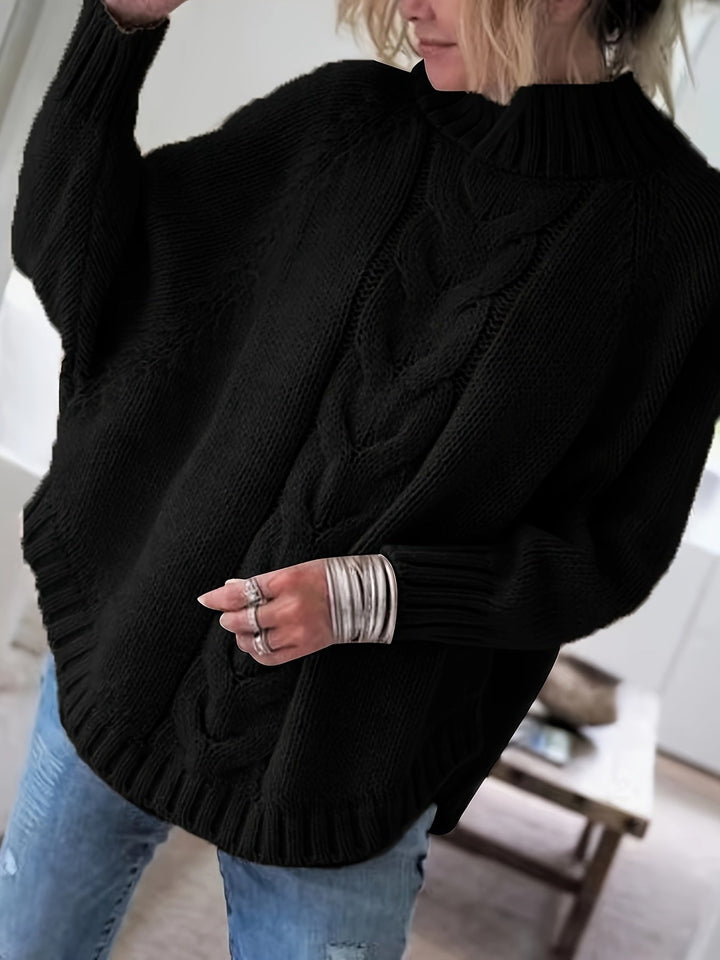 Corinna | Grober Rollkragen-Kabelstrickpullover für Frauen
