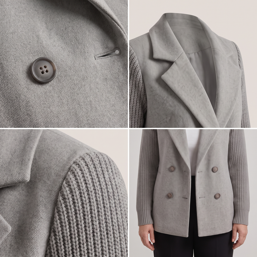 Kendra | Double Breasted Blazer mit Strickärmeln