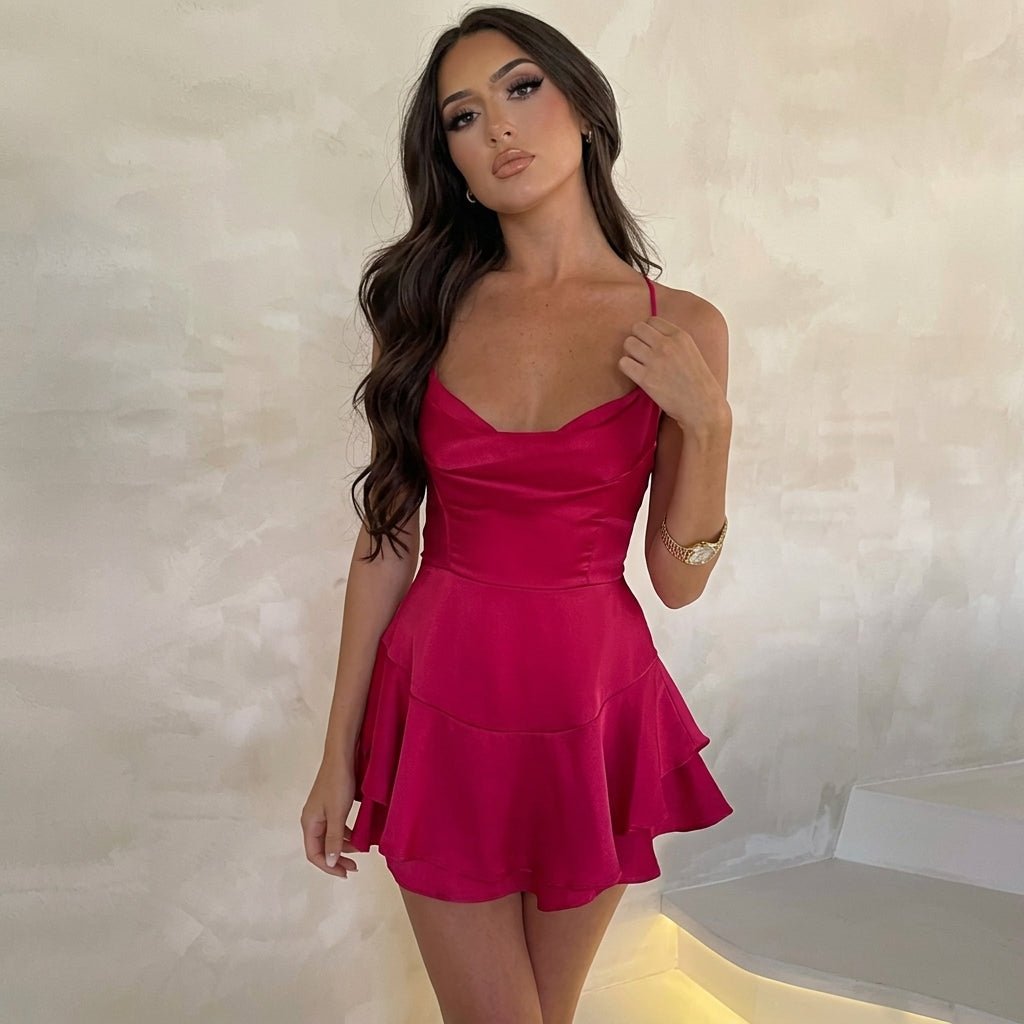 Amelie | Cocktailkleid – Rückenfrei mit geraffter Taille für Damen