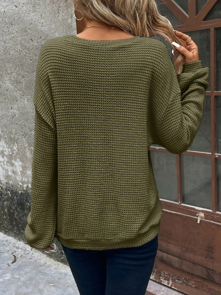 Carly | Waffelstrick Pullover – Bequemer Chill-Look für Frauen