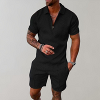 Noah | Modern polo shirt and shorts set with a sporty zip collar