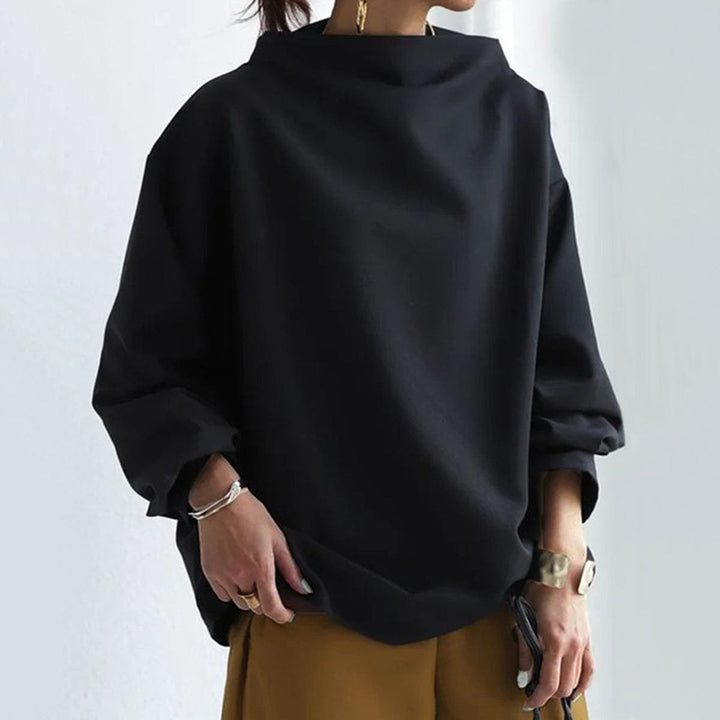 Mia | Eleganter Oversize-Strickpullover mit hohem Kragen