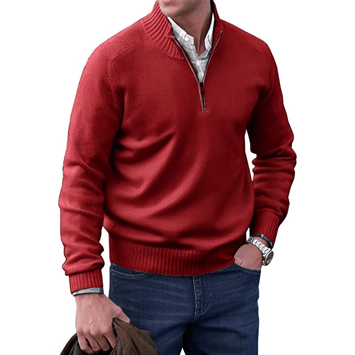 Owen | Eleganter Herren Strickpullover Mit Quarter-Zip