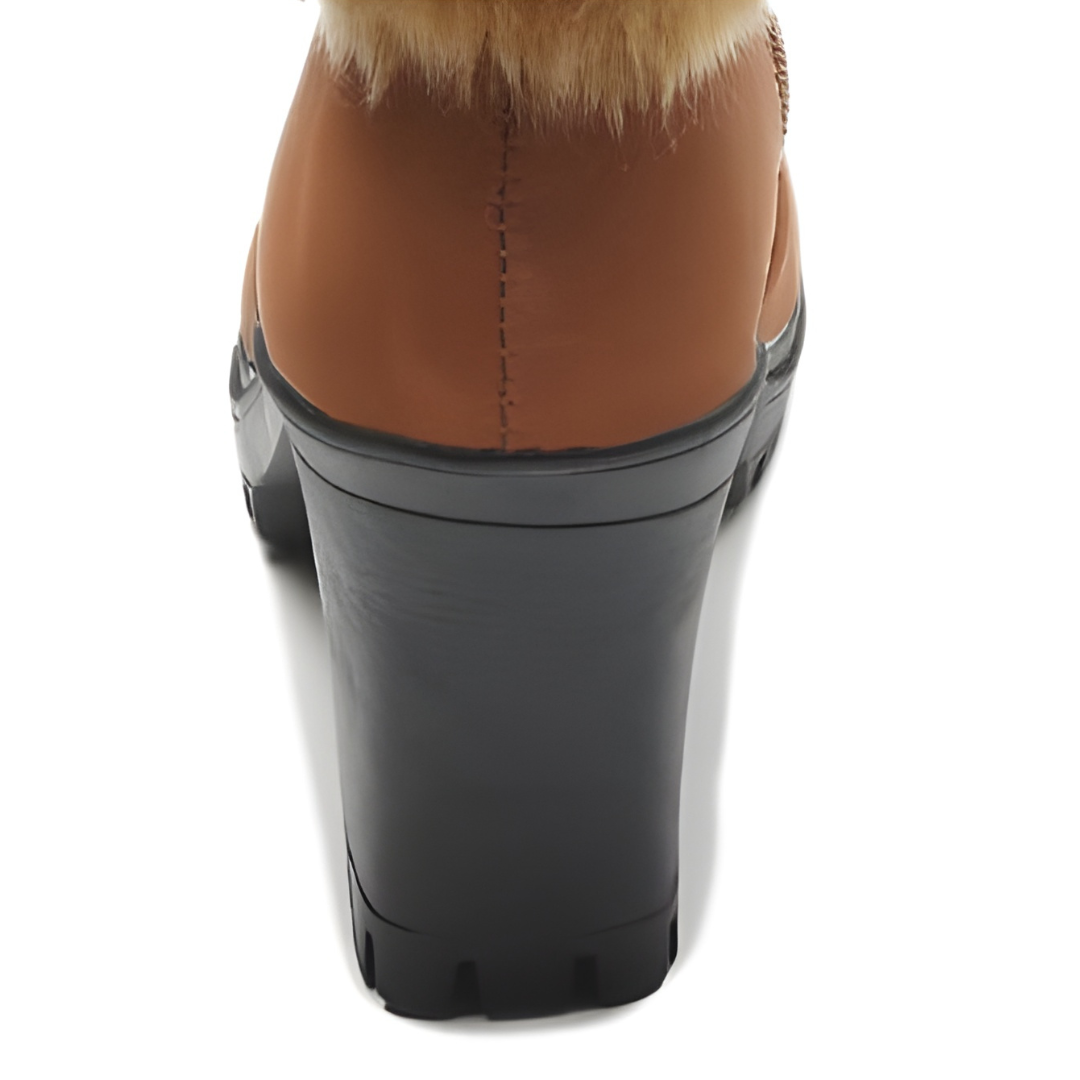 Velurea | Winter Boots – Elegante Fleece mit Blockabsatz für Damen