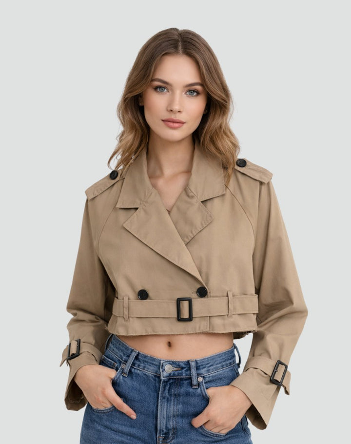 Selina | Kurzer Taillierter Trenchcoat Mit Eleganter Silhouette