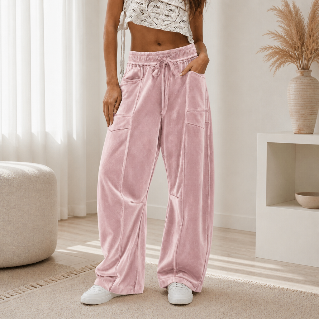 Draperie | Weite Corduroy-Hosen mit Kordelzug für Damen