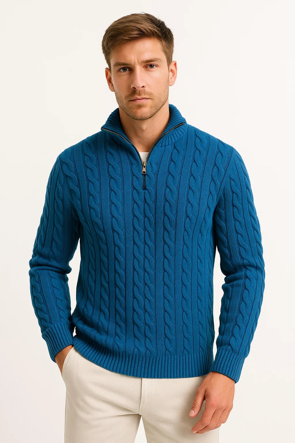 Konrad | Knitted Sweater – Classic Cable Design for Men