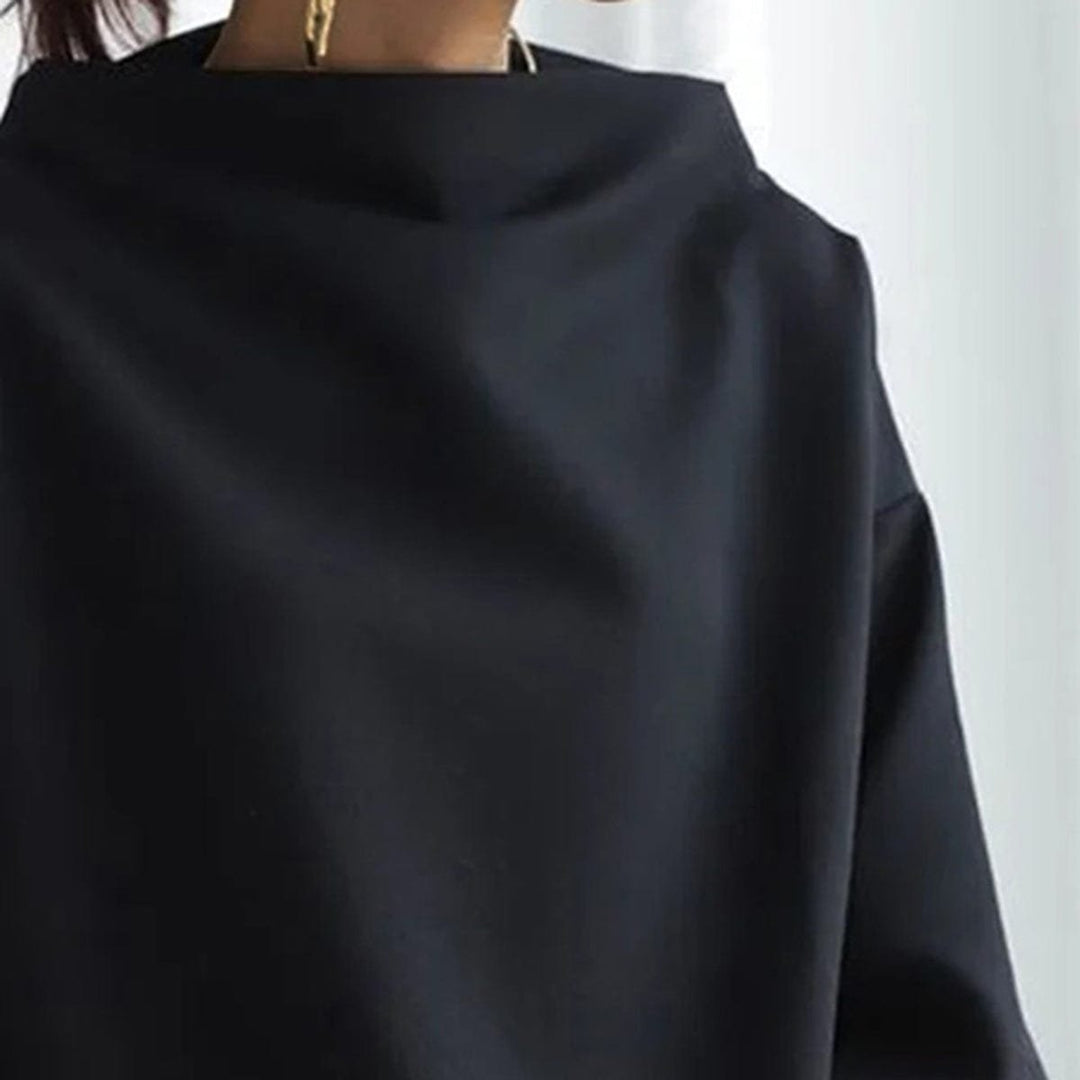 Mia | Eleganter Oversize-Strickpullover mit hohem Kragen